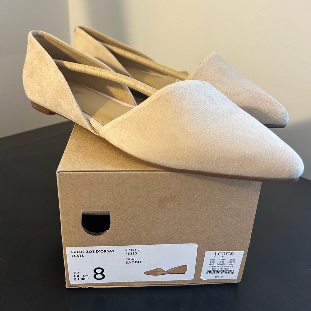JCrew suede flats - size 8